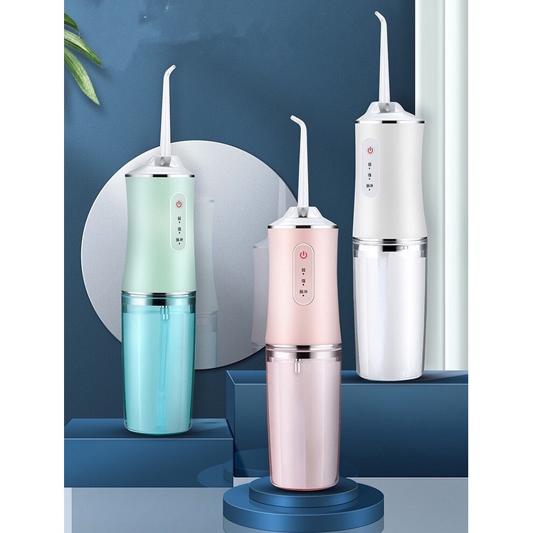 Máy tăm nước cầm tay,tăm nước vệ sinh răng Oral Irrigator, 4 đầu tăm,mẫu mới nhất 2021