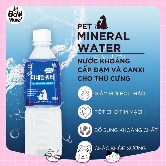 NƯỚC KHOÁNG CẤP ĐẠM &amp; CANXI CHO CHÓ MÈO BOWWOW 500ML