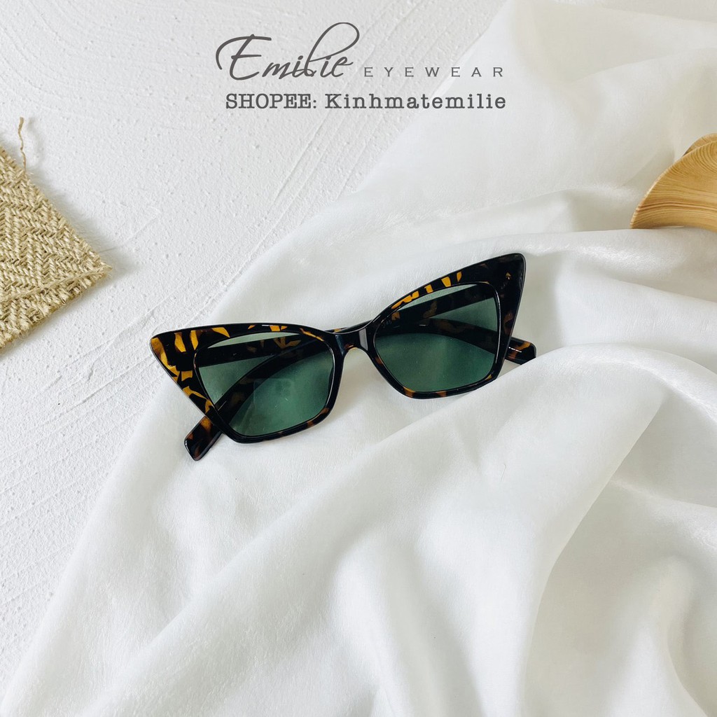 Kính mát nữ mắt mèo Emilie eyewear chất liệu nhựa mắt chống UV400 phụ kiện thời trang