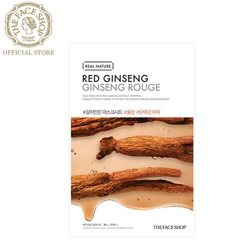  Mặt Nạ Giấy Tái Tạo Da TheFaceShop Real Nature Red Ginseng Face Mask 20g