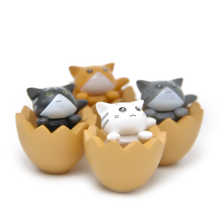 Mô hình mèo trong trứng trang trí tiểu cảnh, quà tặng
