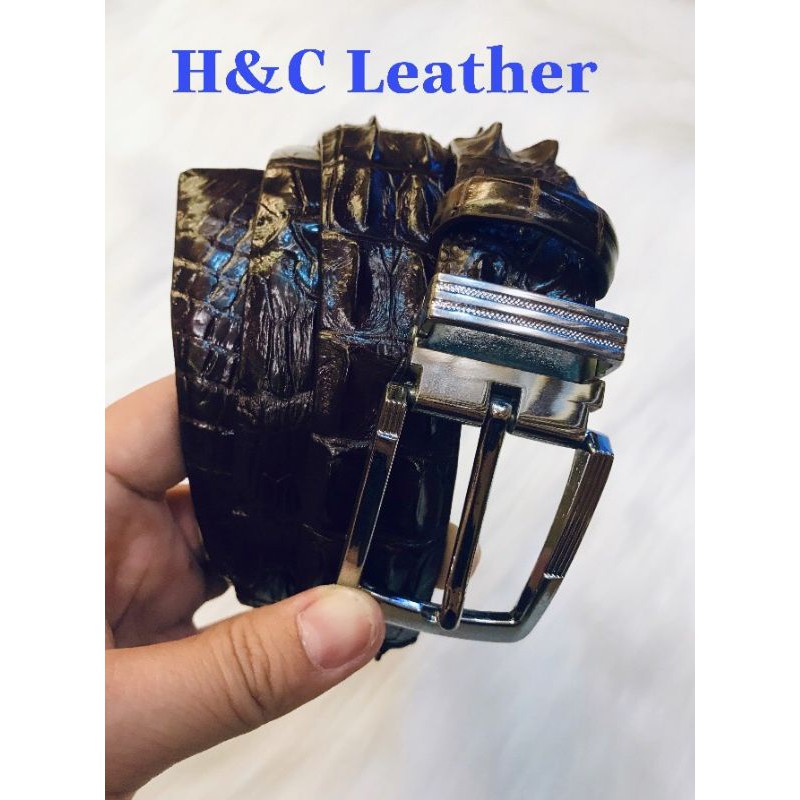 Thắt lưng da gai cá sấu thật 100%  001