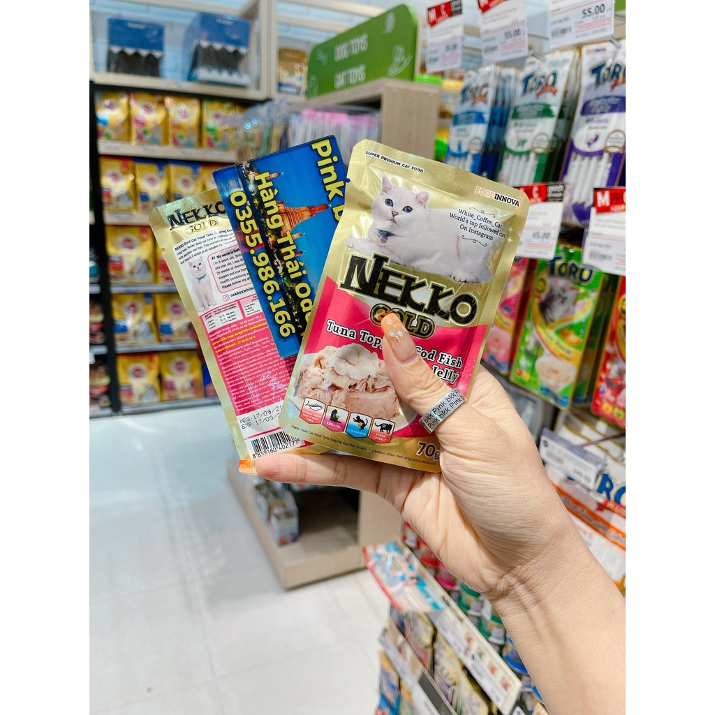 [Mã PET50 giảm 10% - tối đa 50K đơn 250K] Pate Nekko Gold ⚡BẢN SIÊU CẤP ⚡Nekko Gold super premium cat food Pouch 70g