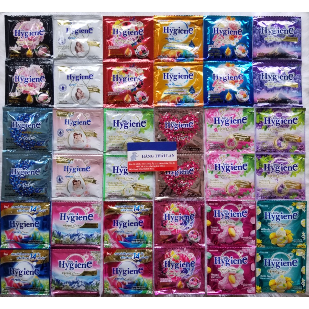 Combo 5 dây (60 gói) Xả Hygiene Thái Lan Nước xả vải siêu đậm đặc