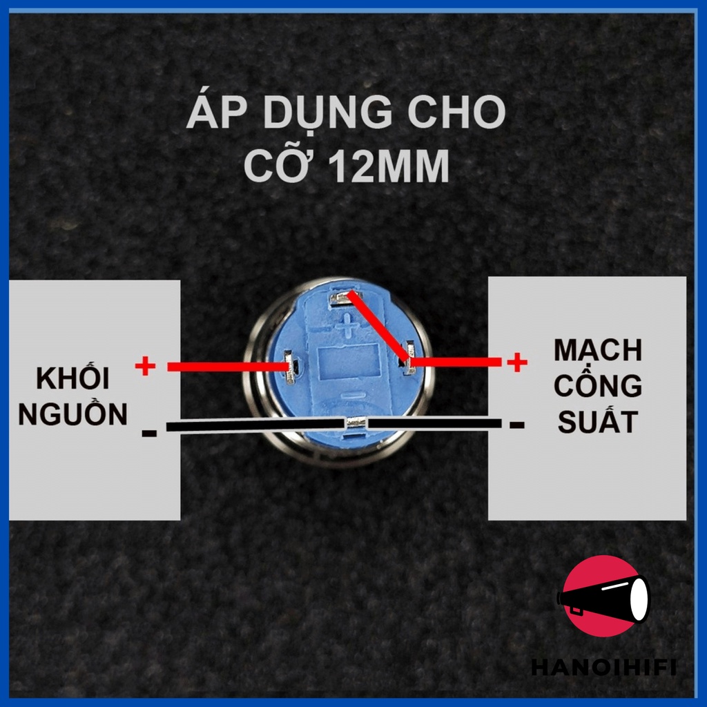 Công tắc đèn led , nút nhấn nguồn cho loa Bluetooth, nút nguồn diy nhiều màu, biểu tượng nguồn 12mm, 16mm