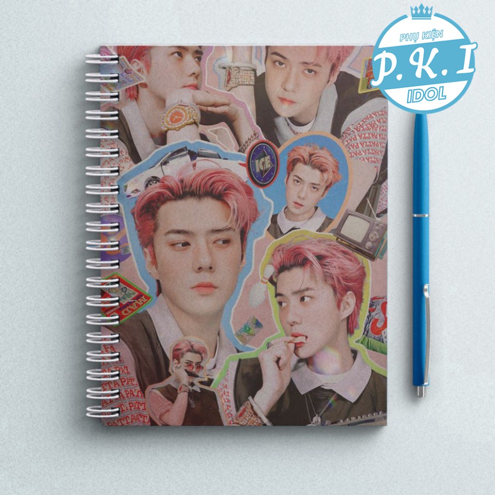 Sổ Còng NOTEBOOK IN HÌNH THÀNH VIÊN NHÓM NHẠC EXO SIÊU CHẤT - QUÀ TẶNG K-POP