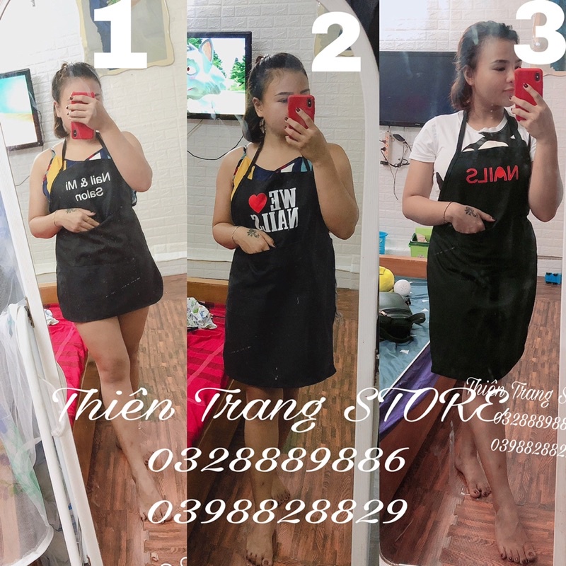 Tạp dề Nail mi phun xă.m