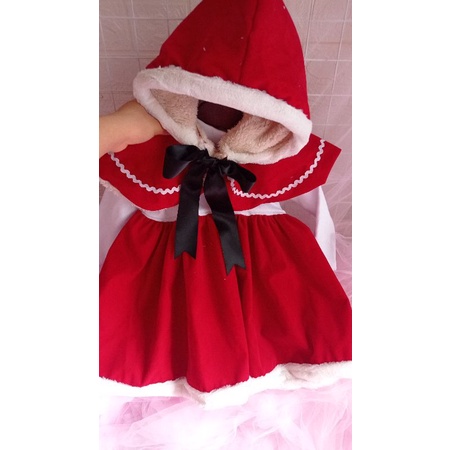 Đầm Nhung NOEL 🍓TIỆM CÔNG CHÚA NHỎ🍓 Váy Bà Già Noel Đỏ Chi Tiết cực ấm áp cho bé