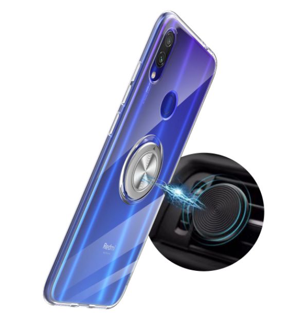 Ốp lưng Redmi Note 7 / 7 Pro dẻo trong giá đỡ kiêm nhẫn ô tô chống sốc chống ố cao cấp