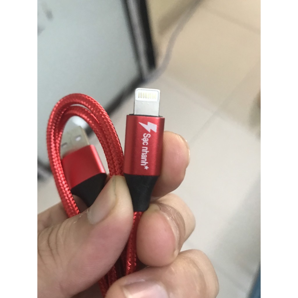 Cáp sạc bọc dù dài 1m Ip, typec, micro, hỗ trợ  sạc nhanh - CAP09
