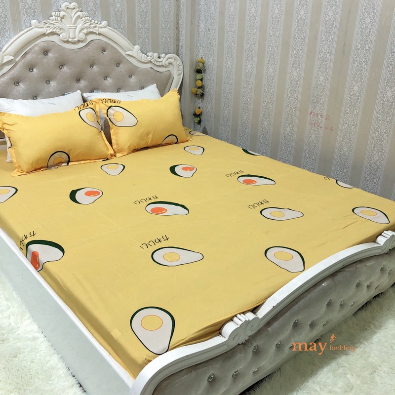 Bộ ga giường bọc nệm May Bedding ra trải giường May bedding m6 hoặc m8 kèm 2 vỏ áo gối poly cotton | BigBuy360 - bigbuy360.vn