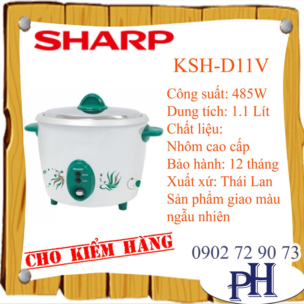Nồi Cơm Điện Nắp Rời Sharp KSH-D11V