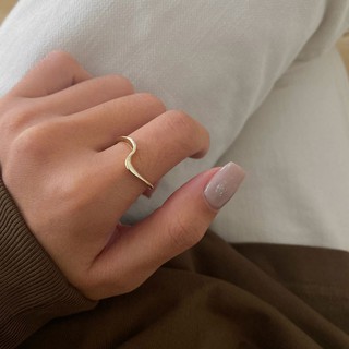 Fashion wave shape pure copper ring