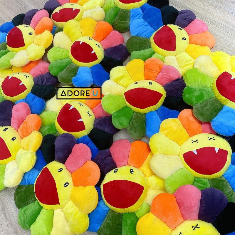 Hoa Kaikai kiki 2 mặt nhồi bông size lớn làm gối hoặc treo tường trang trí