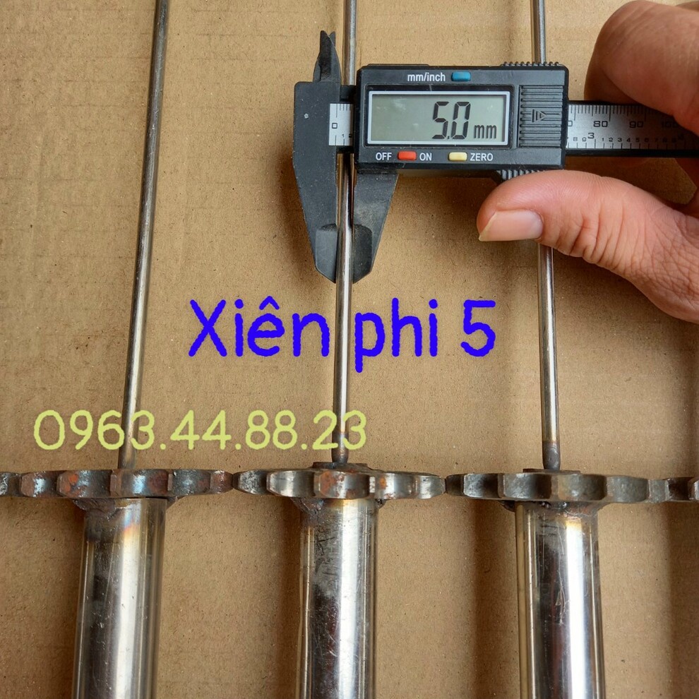 [ Bộ 10 xiên ] Máy nướng thịt, chả mini tự động chuẩn 100% inox - xien nuong cha