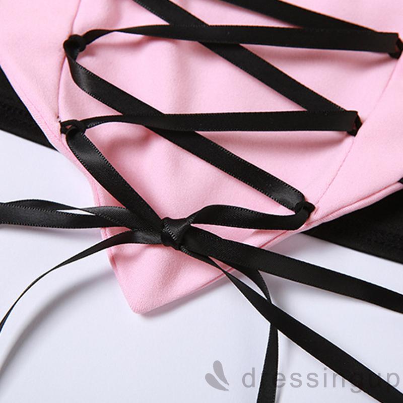 DRE-Female Summer Camisole, Letter Patterns Sleeveless Bandage Tank Tops, Pink, S/M/L