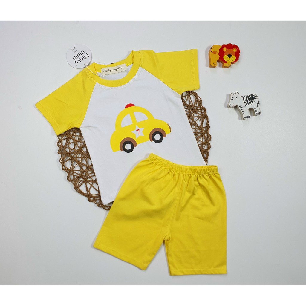 [SALE] Bộ Cộc Tay Cho Bé Minky Mom Vai Giáp Lăng Họa Tiết Dễ Thương Chất liệu Cotton 100%, Bộ Hè Bé Trai Bé Gái MKM2109