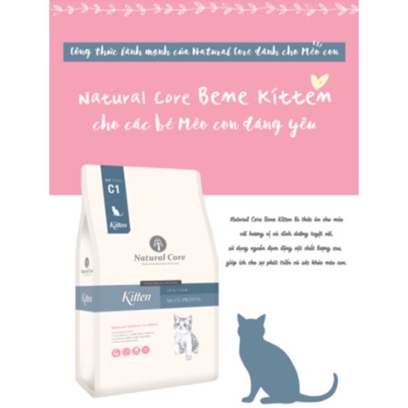 Thức ăn hạt mèo Natural Core Bene C1 Kitten mèo con - Mì Store