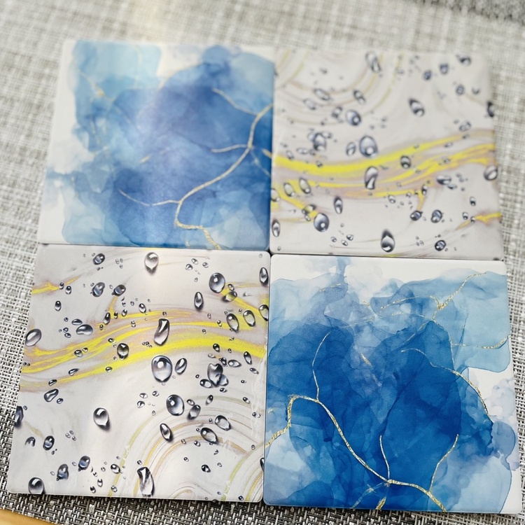 [55+ Mẫu xinh] Miếng lót cốc, đế lót ly, thấm nước bằng gốm cao cấp nhiều hoa văn họa tiết