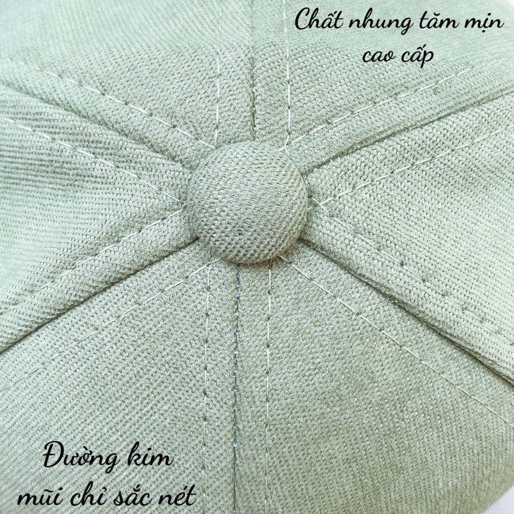 Mũ Lưỡi Trai  Nón Kết nhung thêu chất nhung mịn thời trang Unisex phong cách Hàn Quốc dành cho Nam và Nữ - LUXCY Store