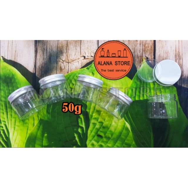 Hũ nhựa trong nắp nhôm 50g