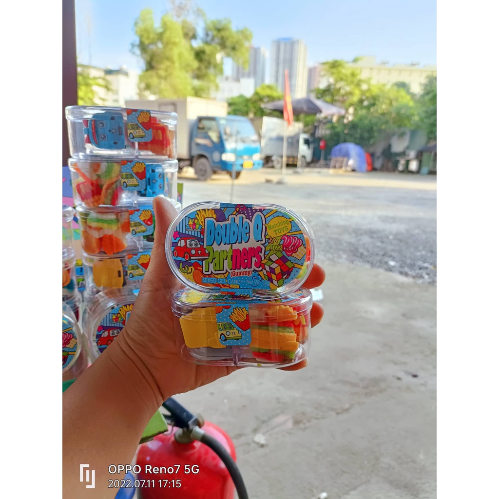 [ Quà tặng trẻ em ] kẹo dẻo hỗn hợp Double Q Funny Castle/ Kẹo dẻo chip chip / Humberger hộp 30g
