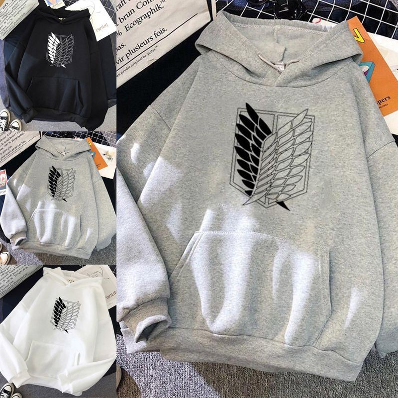 Áo hoodie in hình hoạt hình Attack On Titan thời trang