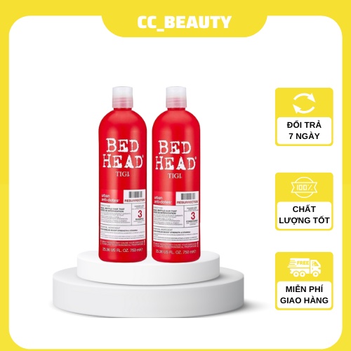 Dầu gội cặp TIGI đỏ trắng 750ML làm mát da đầu ngăn rụng tóc