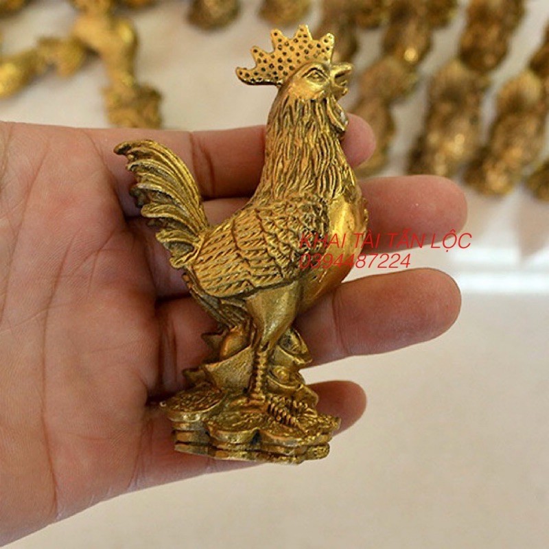 Tượng gà trống phong thủy bằng đồng