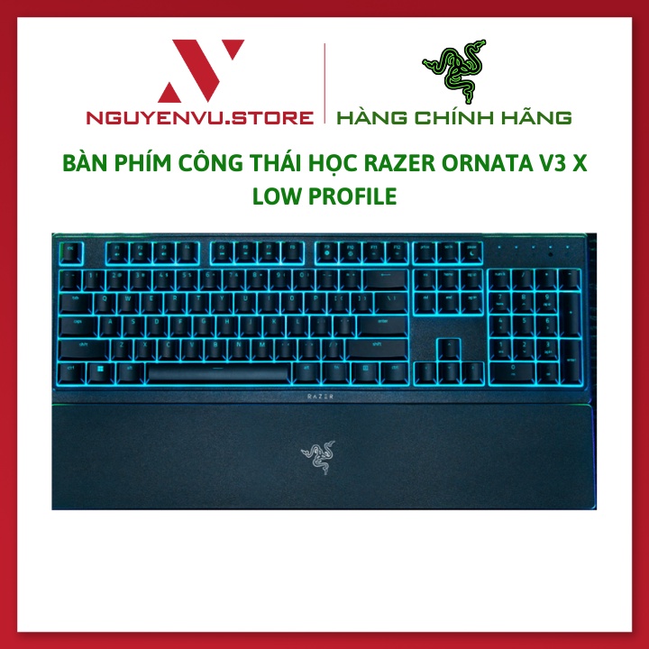 Bàn phím công thái học Razer Ornata V3 X - Low Profile Ergonomic Silent Gaming Keyboard - Hàng chính hãng