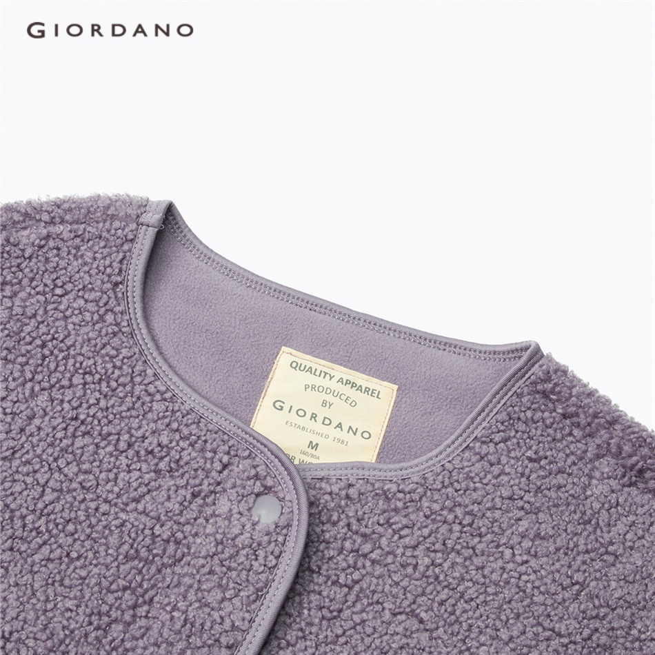 Áo khoác lông cừu bông GIORDANO 05372859 màu lông gấu cho nữ