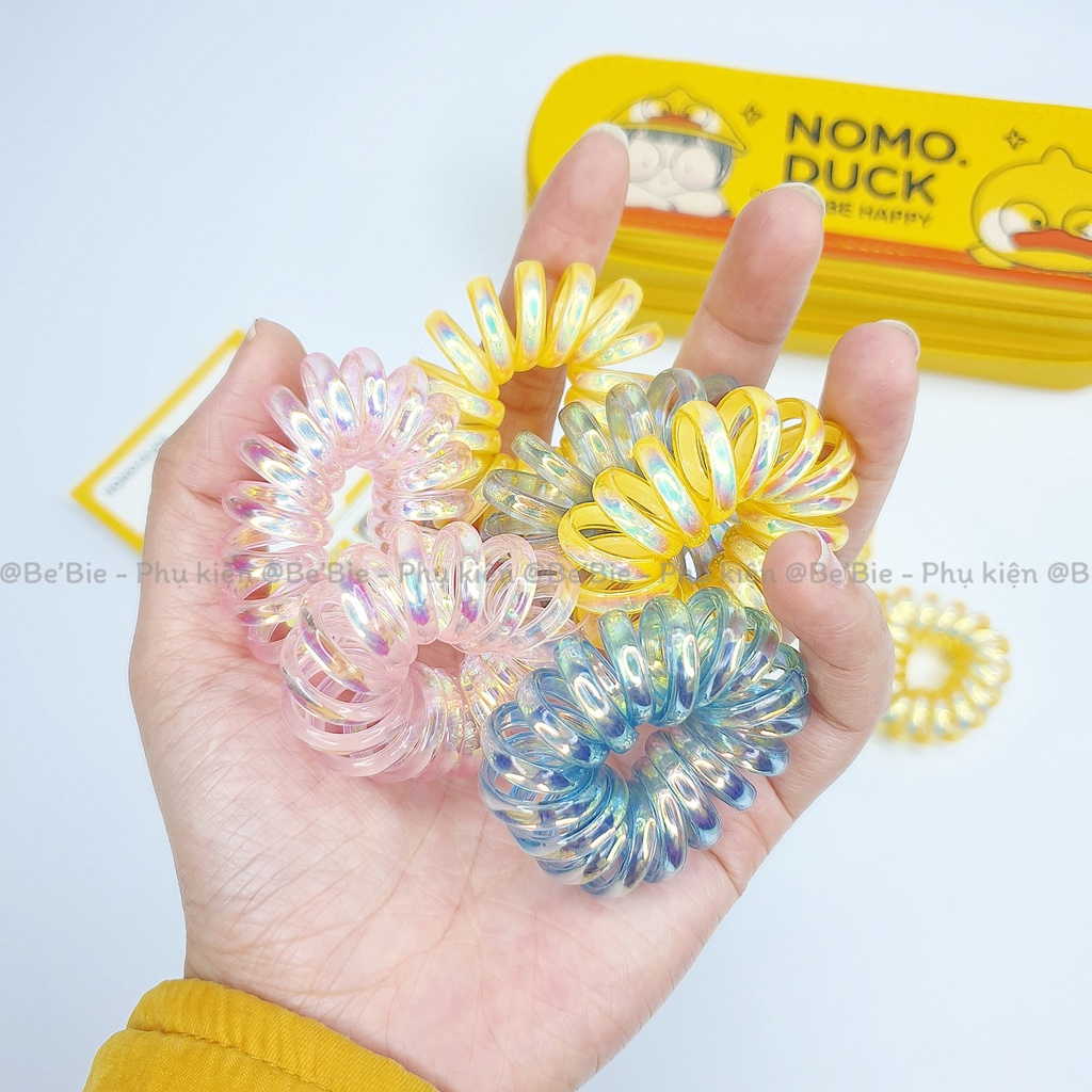 Chun buộc tóc hologram lò xo size M màu siêu cưng BeBie - BP271