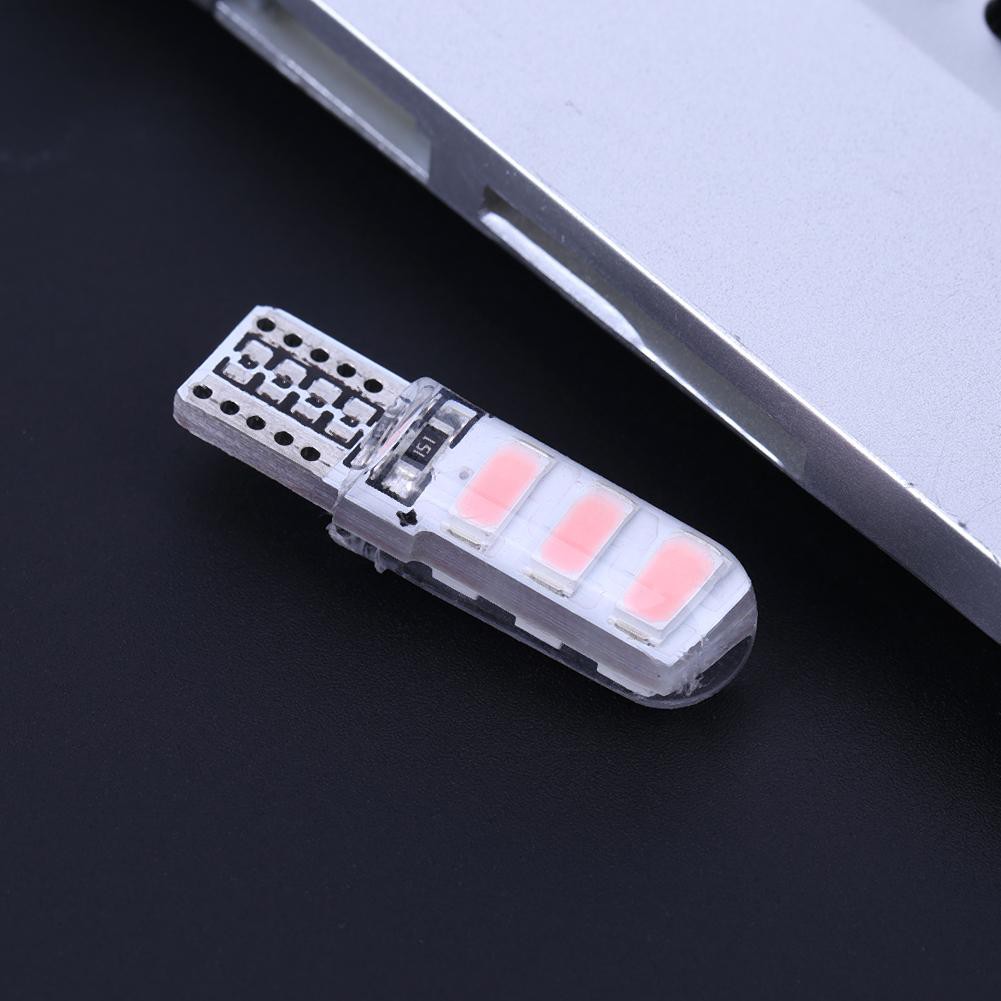 Set 10 đèn LED T10 5630 W5W SMD 6 bóng vỏ silicon gel
