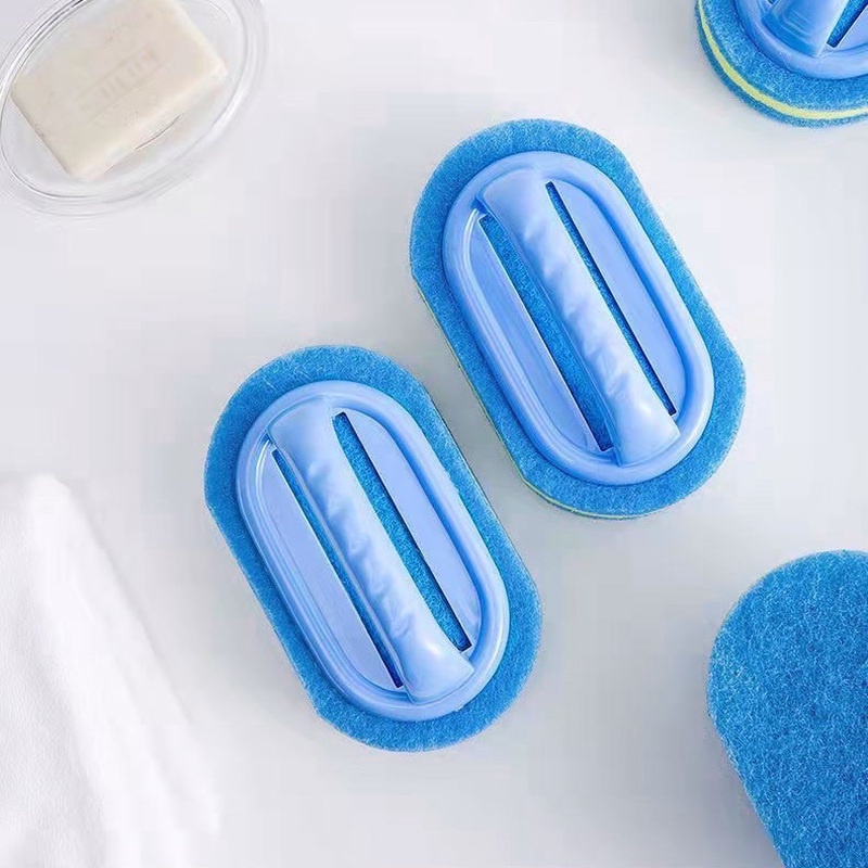 Bàn Chải Xốp Dày Dặn Có Tay Cầm Bằng Nhựa Đa Năng Để Chùi Rửa Nhà Bếp Nhà Tắm
