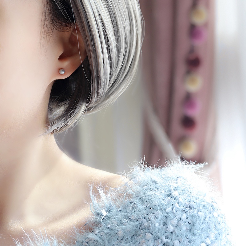 Khuyên Tai Ngọc Trai. Khuyên Tai Bạc Sterling Đính Ngọc Trai Dễ Phối Đồ Thời Trang 202