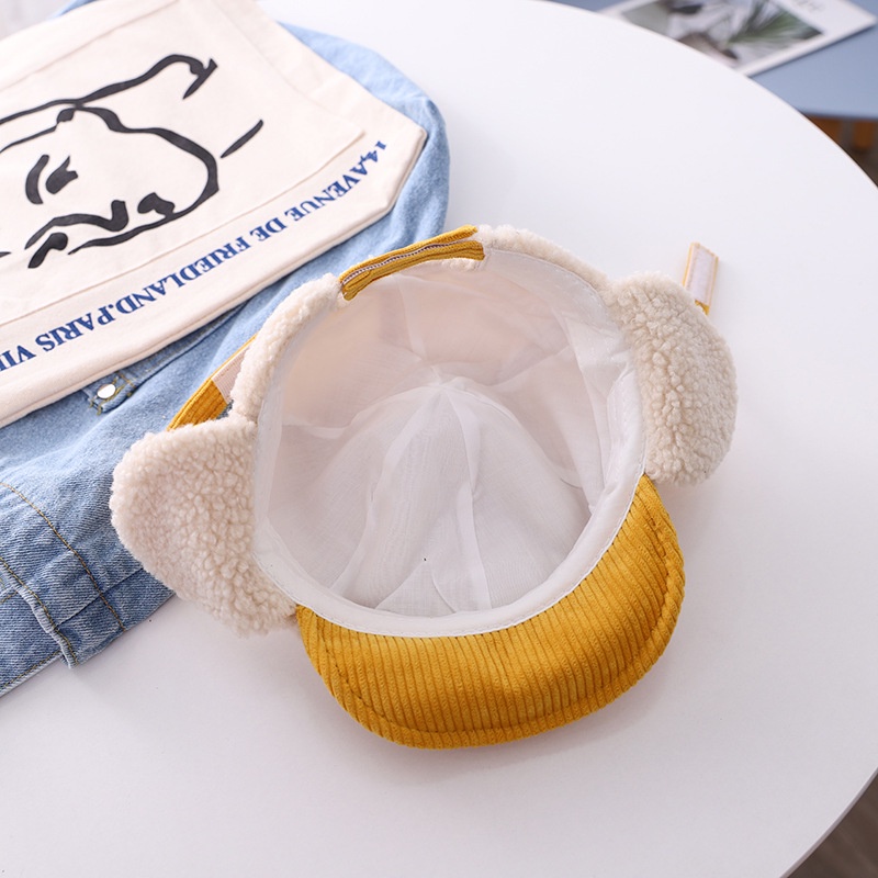 Mũ giữ ấm có vành bảo vệ tai lót nhung dày dặn giữ ấm thời trang xinh xắn cho bé