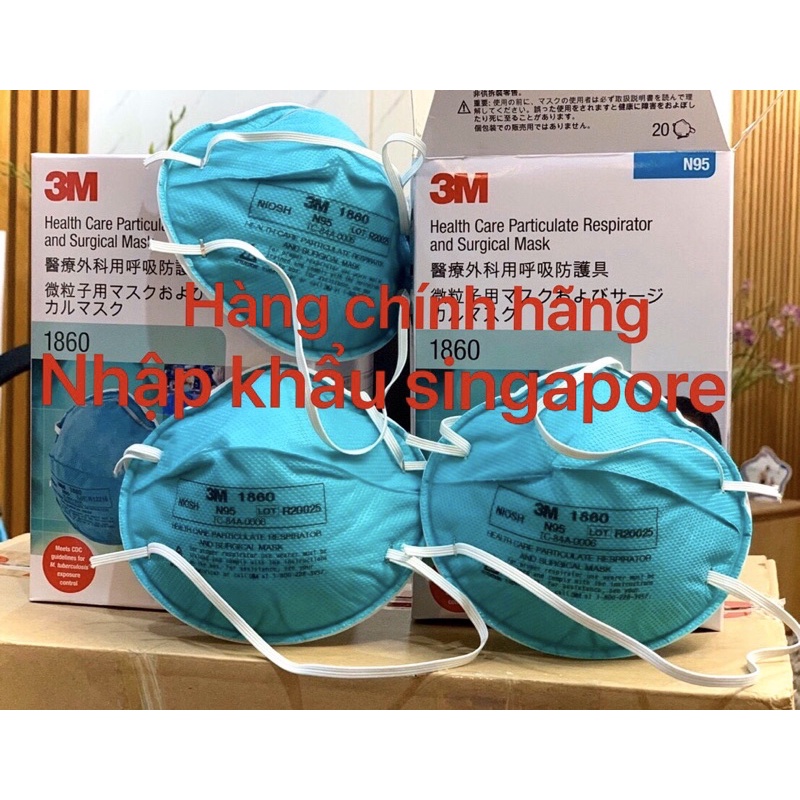 Khẩu trang N95 1860 3M (nhập khẩu chính ngạch) chính hãng 3M phân phối