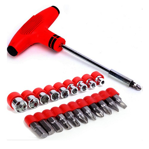 BỘ DỤNG CỤ VẶN ỐC VÍT 22 MÓN. HÌNH CHỮ T. VI TÍNH QUỐC DUY