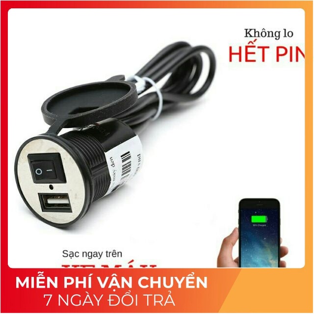 BỘ SẠC ĐIỆN THOẠI TRÊN XE MÁY 2.1A LẮP CÁC LOẠI XE