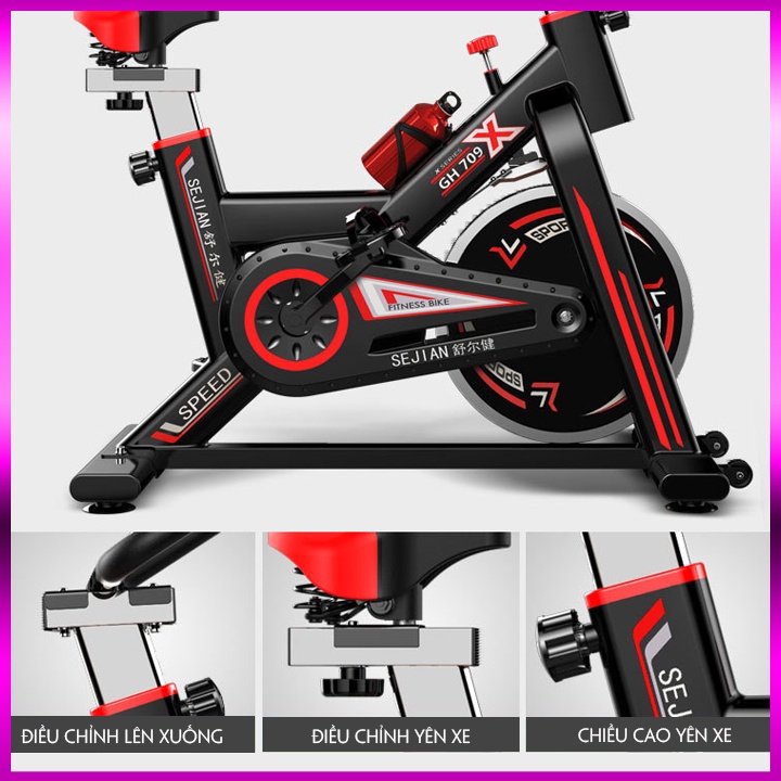 Xe đạp thể dục tại nhà hỗ trợ giảm cân, xe đạp thể thao phòng gym rèn luyện sức khoẻ