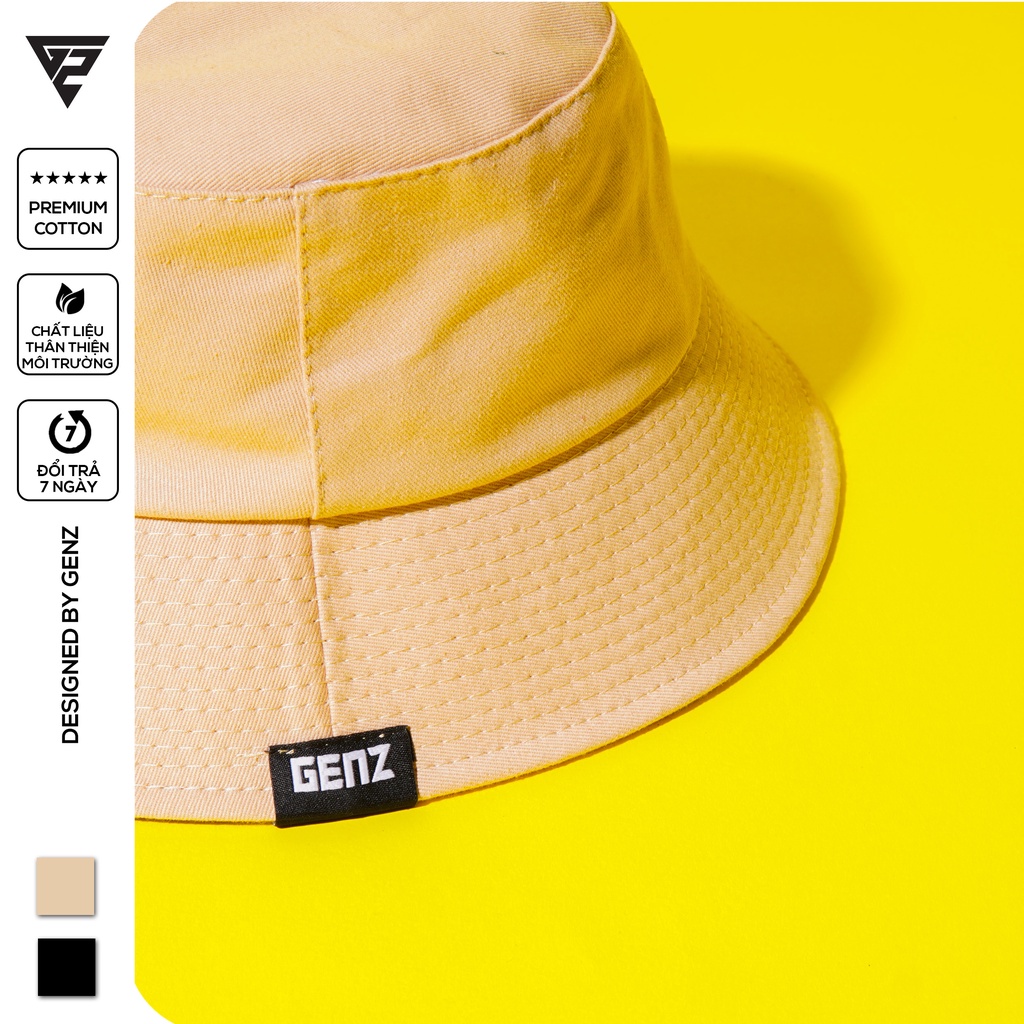 Nón bucket tròn vành GENZ trơn nhiều màu phong cách Ulzzang Unisex ZA005