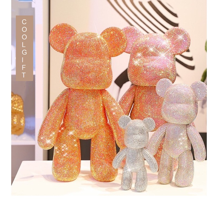 Gấu Đính Đá Handmade Bearbrick Size 23cm Cao Cấp - Coolgift