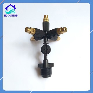 Béc Phun Sương 5 Hướng Đầu Đồng + Ren 21 Và Van Chống Rỉ
