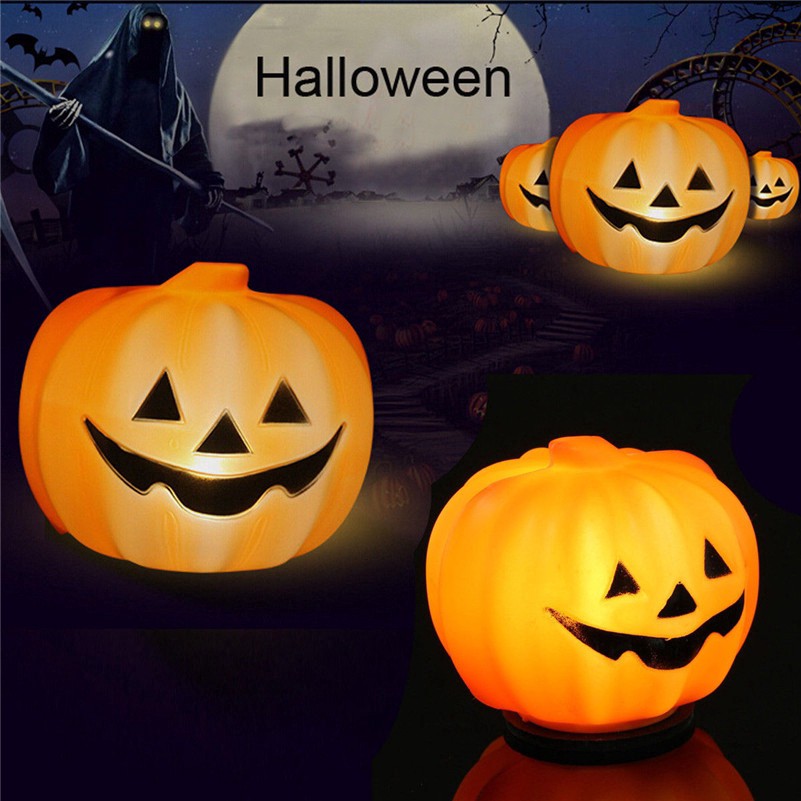 1 Đèn Led Mini Hình Quả Bí Ngô Dùng Trang Trí Halloween