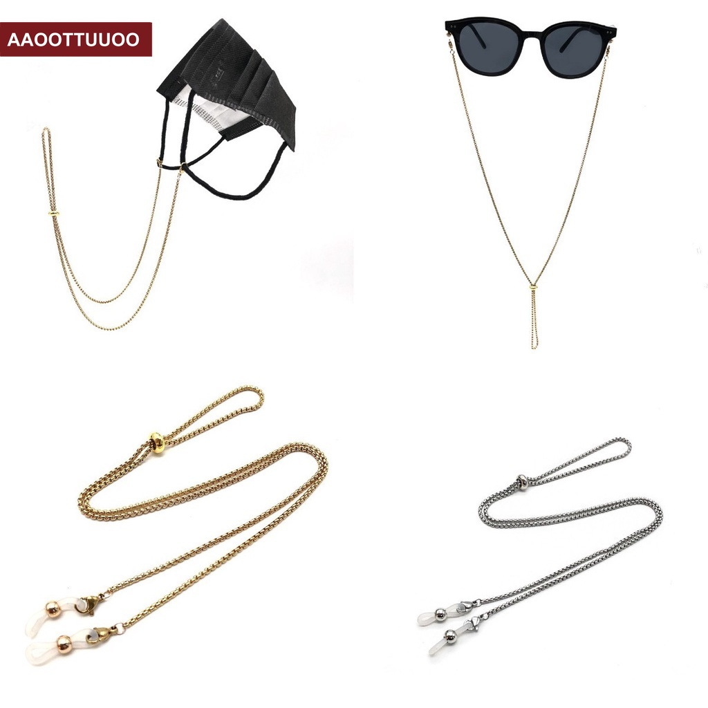 Dây Đeo Mắt Kính 66cm Bằng Kim Loại Chống Trượt Đa Năng Thời Trang Cho Nữ
