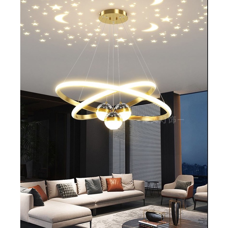 Đèn thả DETIU chao thủy tinh địa cầu, khung mạ vàng hình gấu trúc độc đáo - kèm bóng LED chuyên dụng .