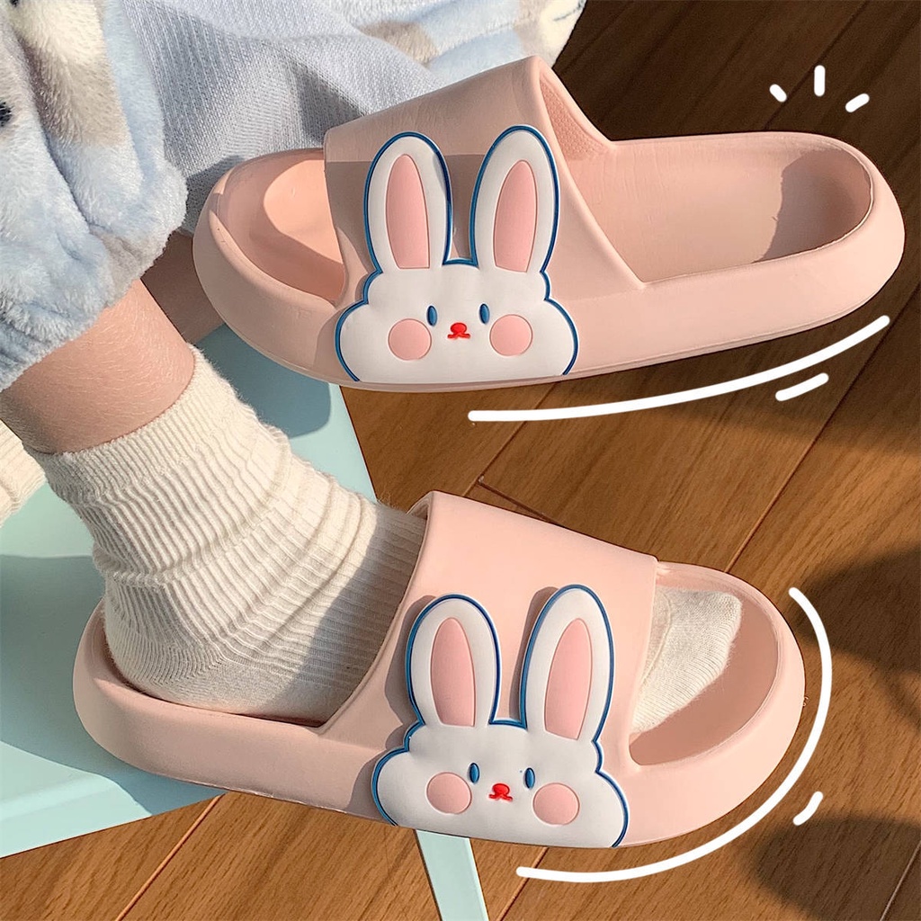 Dép bánh mì thỏ CHÍNH HÃNG XIXITIAO dép quai ngang đế 3,5cm siêu mềm siêu êm