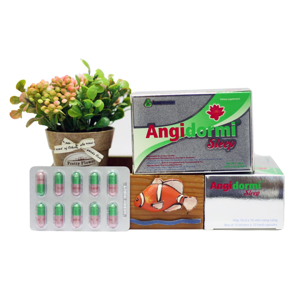 Viên uống ngủ ngon giấc Angidormi Sleep - Hộp 100 viên - Lạc tiên - Vông nem - Tâm sen