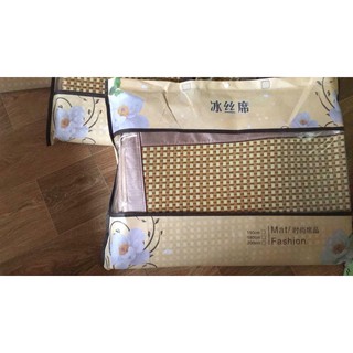 Chiếu điều hoà MUJI cao cấp 2 mặt mây & lụa (01 chiếu + 2 vỏ gối)