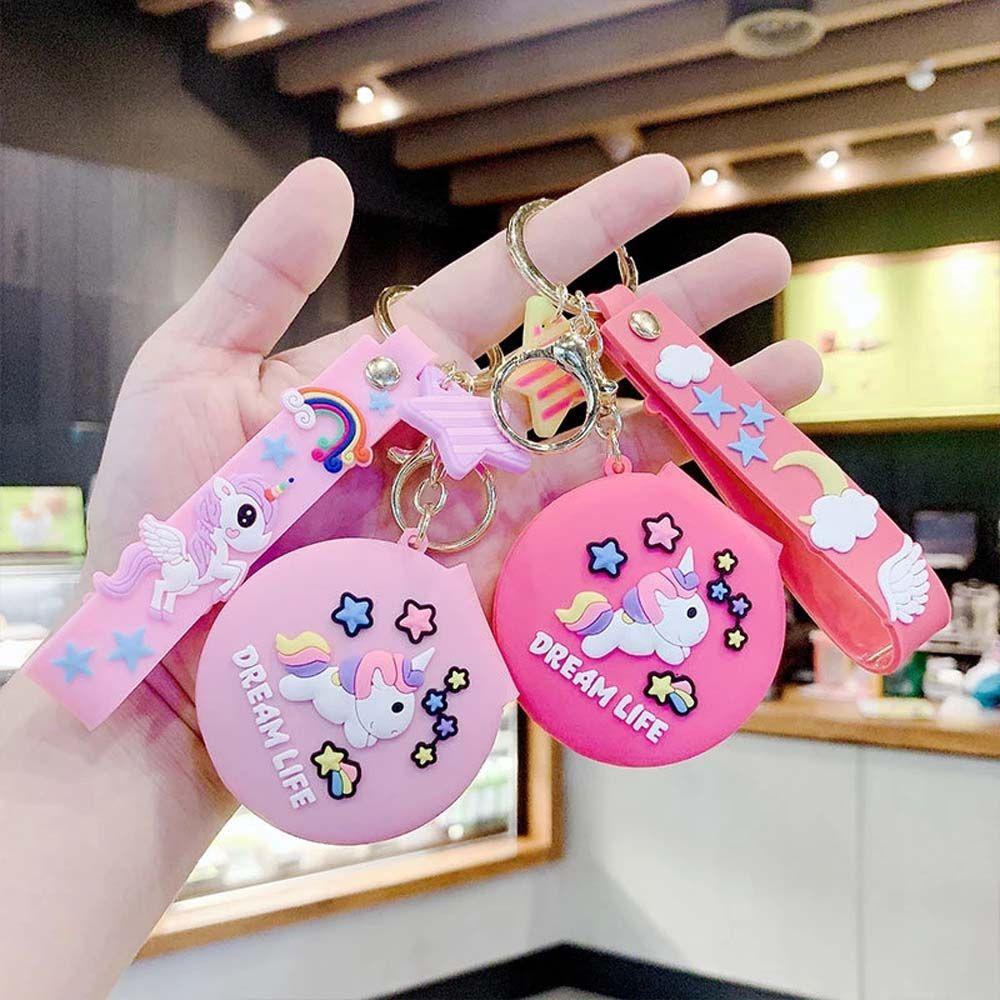 AUGUSTINA Móc Khóa Hình Ngựa Cầu Vồng Hoạt Hình Mini Dễ Thương